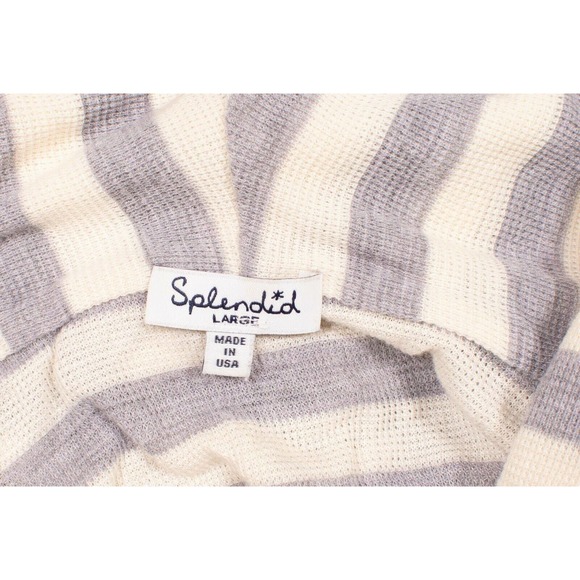 Splendid Stripe Pullover Cowl Neck Thermal Sweater - Picture 5 of 6